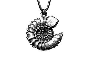 Natural jewelry made from fossils