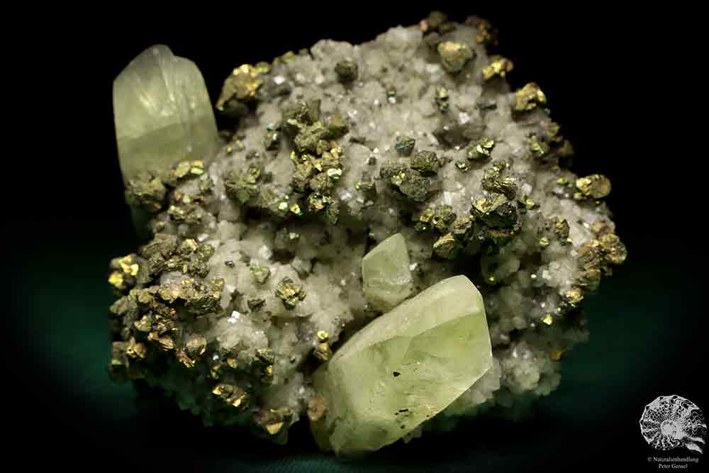 Calcite XX and Chalcopyrite XX on Ankerite XX a mineral