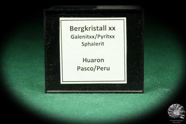 Bergkristall XX & Galenit XX & Pyrit XX (20474) eine Kleinstufe aus Peru | Mineralien | Kleinstufen