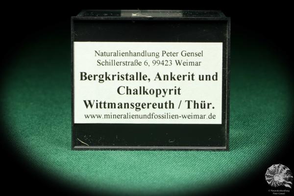 Bergkristall & Ankerit & Chalkopyrit (20485) eine Kleinstufe aus Deutschland | Mineralien | Kleinstufen