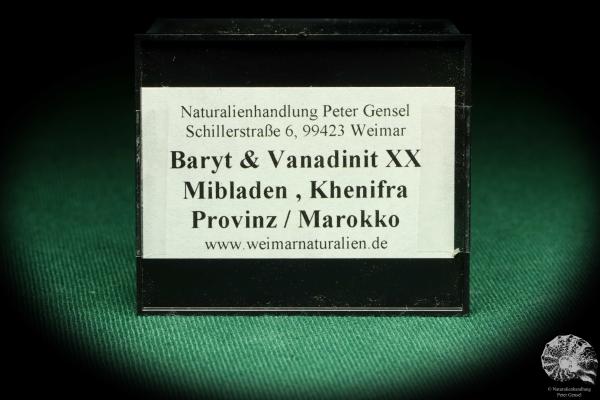 Baryt XX & Vanadinit XX (20538) eine Kleinstufe aus Marokko | Mineralien | Kleinstufen