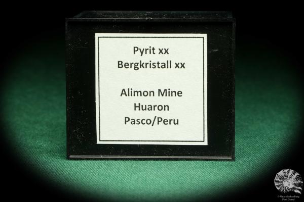 Pyrit XX & Bergkristall XX (20650) eine Kleinstufe aus Peru | Mineralien | Kleinstufen