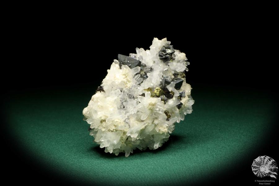 Tetraedrit XX & Pyrit XX auf Quarz XX (20029) ein Mineral aus Rumänien | Mineralien | Weltweit