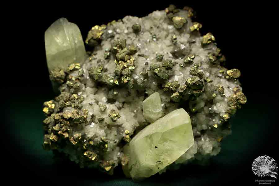 Calcite XX and Chalcopyrite XX on Ankerite XX a mineral