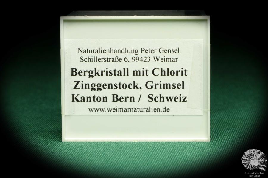 Bergkristall mit Chlorit (20643) eine Kleinstufe aus Schweiz | Mineralien | Kleinstufen